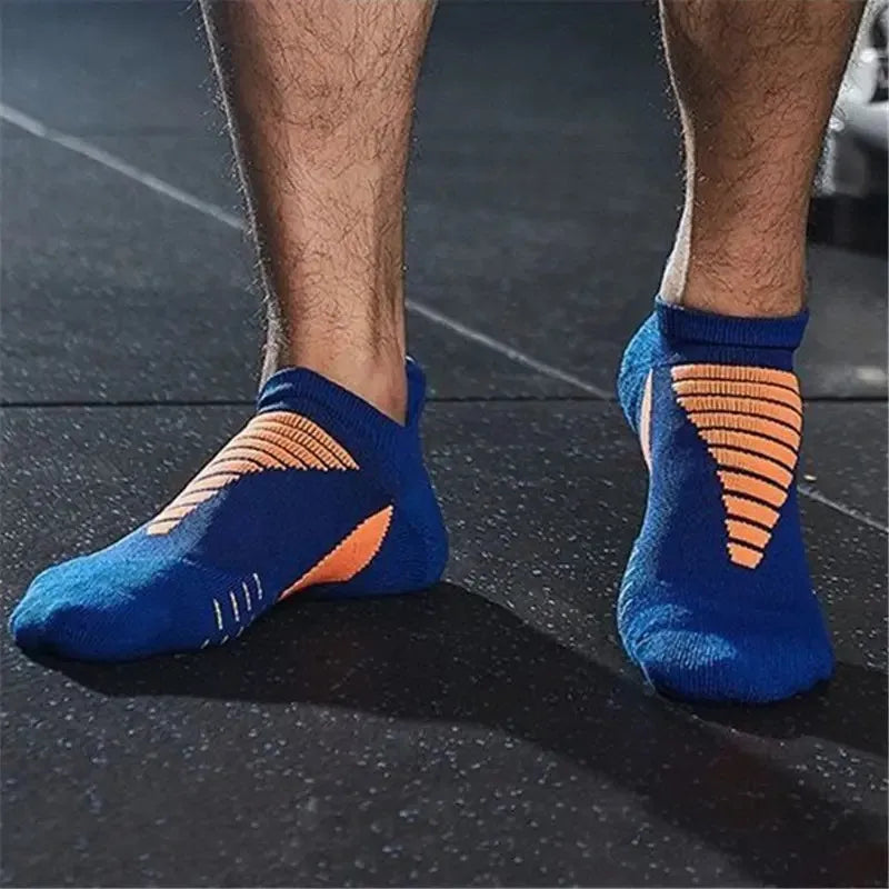 5 paires de chaussettes de sport de course unisexes, chaussettes de sport bateau antidérapantes à séchage rapide