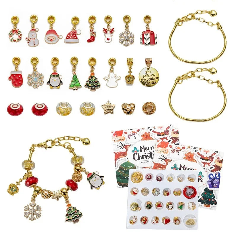 Christmas decorations Advent calendar 24-day countdown to the Christmas calendar Trendy jewelry set