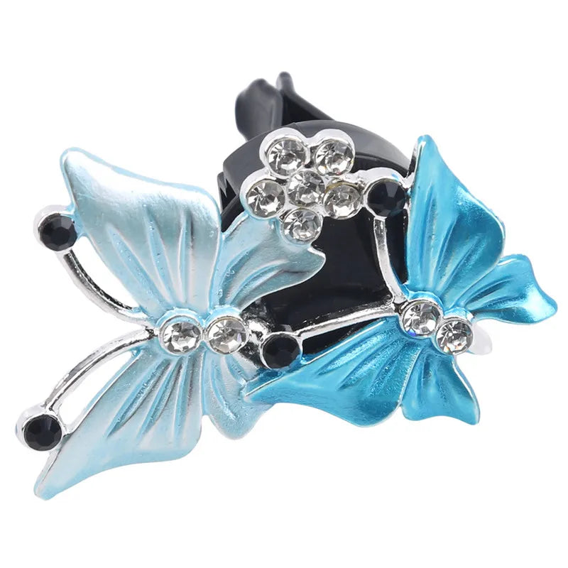 Parfüm-Clip für den Luftauslass im Auto, exquisiter, diamantbesetzter Schmetterling, Schmuck für die Klimaanlage