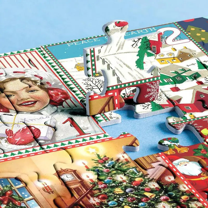 Puzzle Weihnachts  Adventskalender 1000 Teile Countdown-Kalender Puzzle 24 Tage