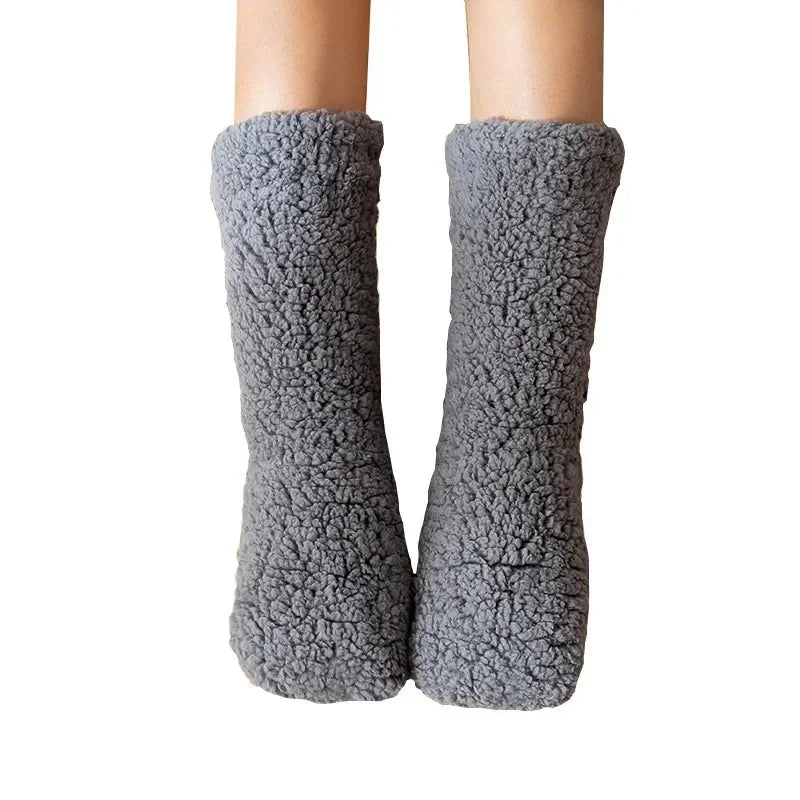Women's thick warm fleece anti-slip socks