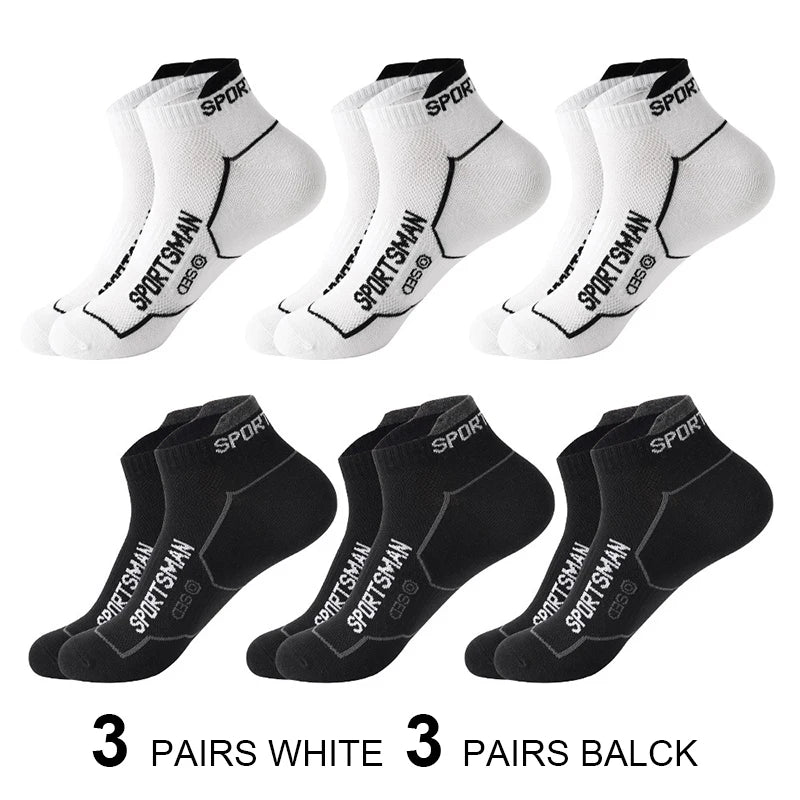 6 Paar Herren Sport Socken aus reiner Baumwolle dünne Outdoor-Sportarten atmungsaktive