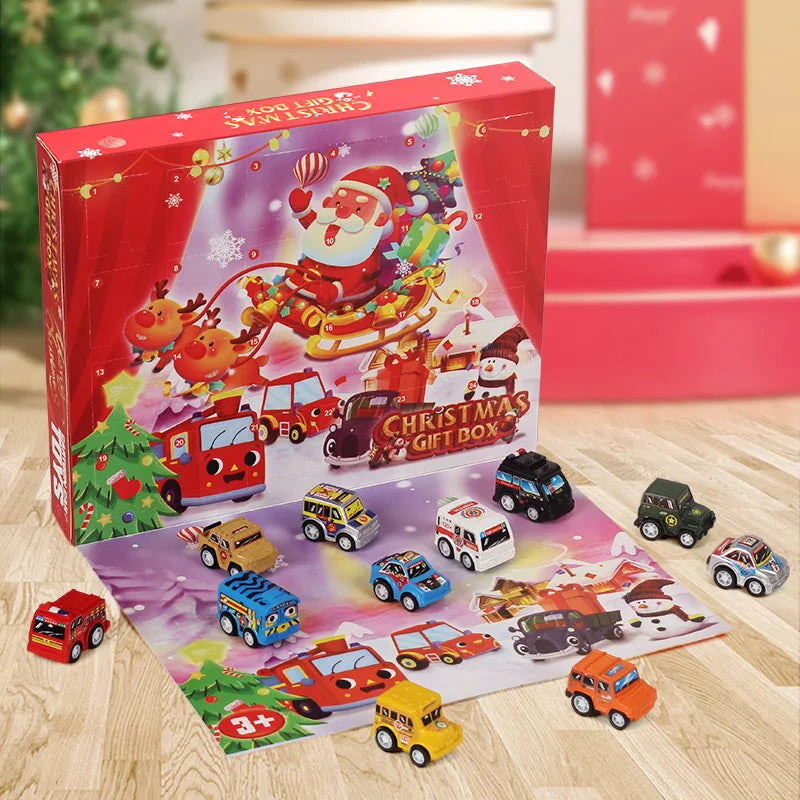 Advent Calendar Gift Box Vehicles Car Toy Set 24 Days Christmas Countdown