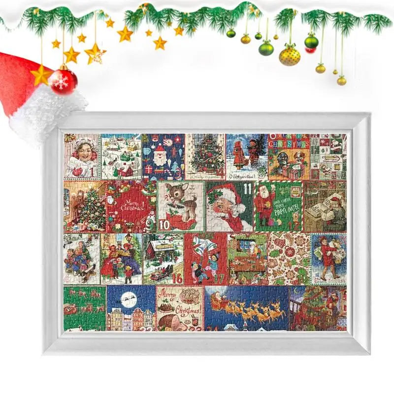 Puzzle Weihnachts  Adventskalender 1000 Teile Countdown-Kalender Puzzle 24 Tage