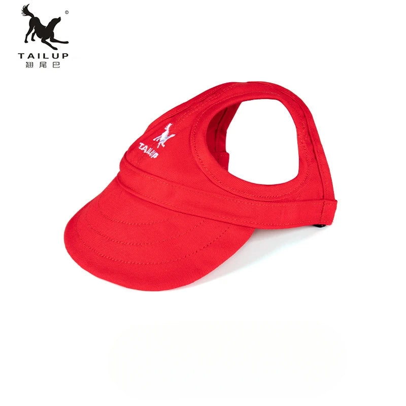 TAILUP Verstellbare Haustier Hundereise Baseballmütze, süße Sonnenkappe, Visiermütze mit Ohrlöchern