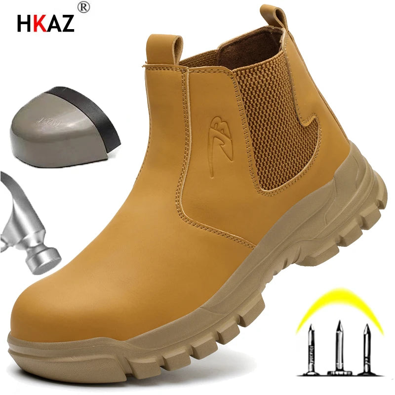 Herren Wasserdichte Sicherheitsarbeitsstiefel Stahlkappe, stoßfest und durchstichfest, für Outdoor-Abenteuer und Wandern