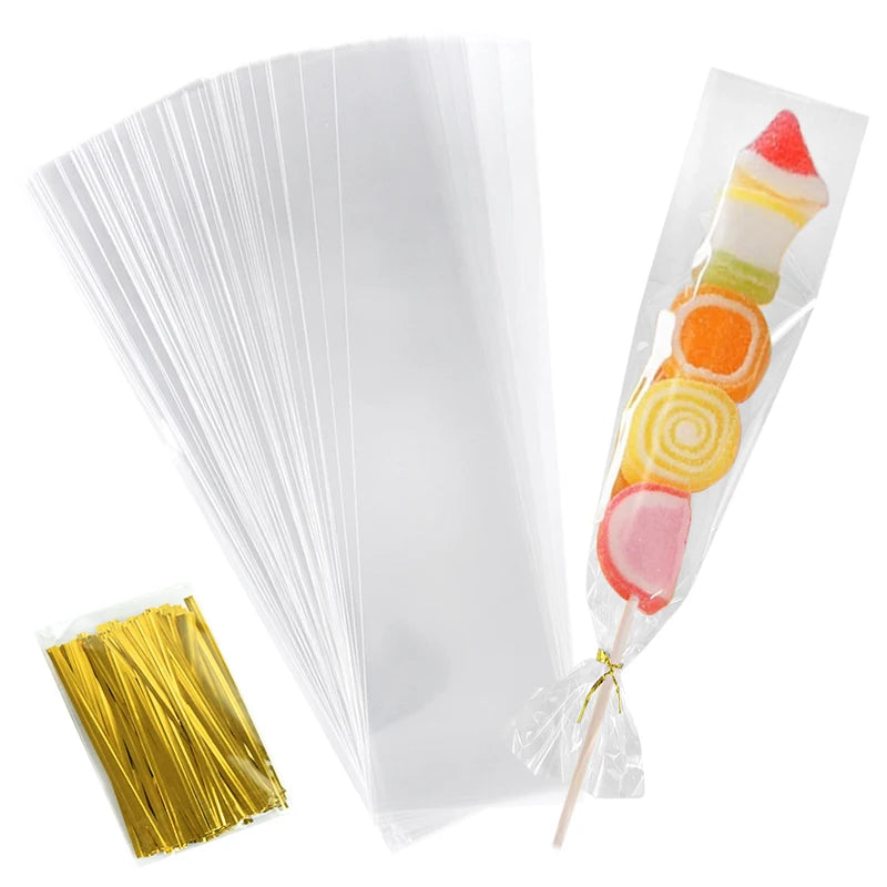 Klare Lange Süßigkeiten Zellophan Tüten Kekse Lollipop Plastiktüten