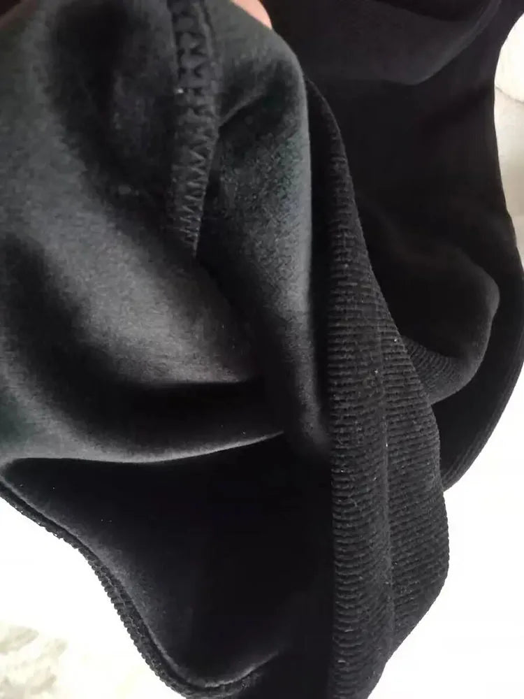 Damen Hohe Taille Samt Hose mit weitem Bein warm