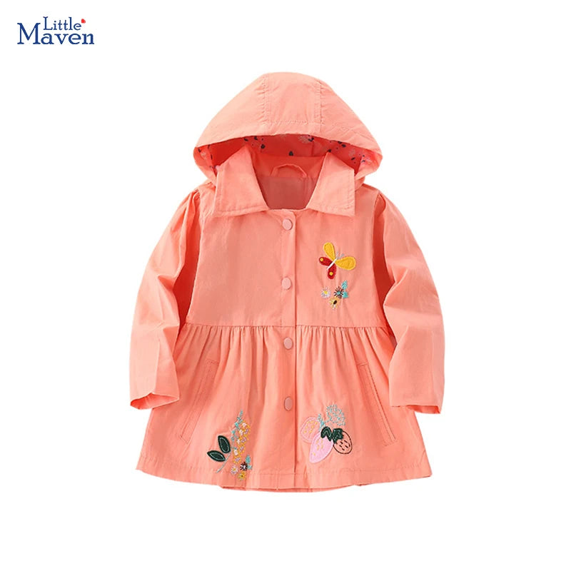 Little Maven Baby Mädchen Jacke Mantel Stickerei Erdbeere