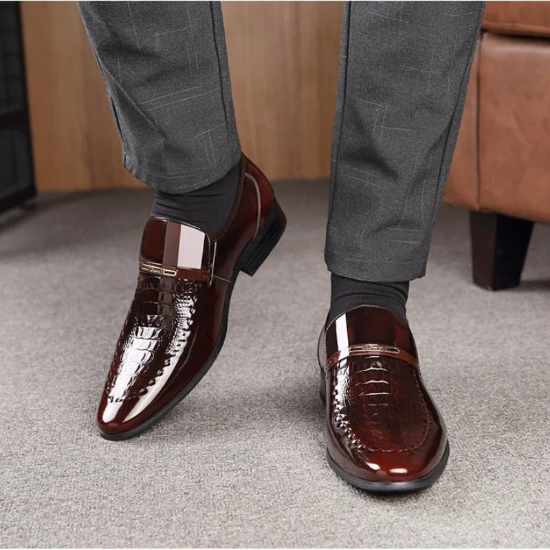 Herren Leder Lackleder Business Schuhe
