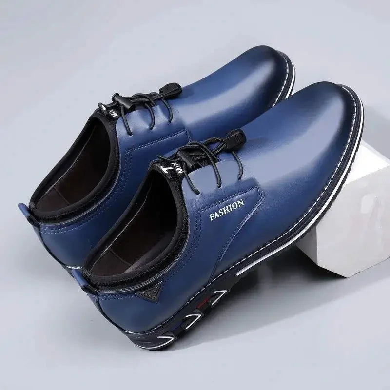 British Men's Casual Leather Shoes Comfortable Low-top Shoes