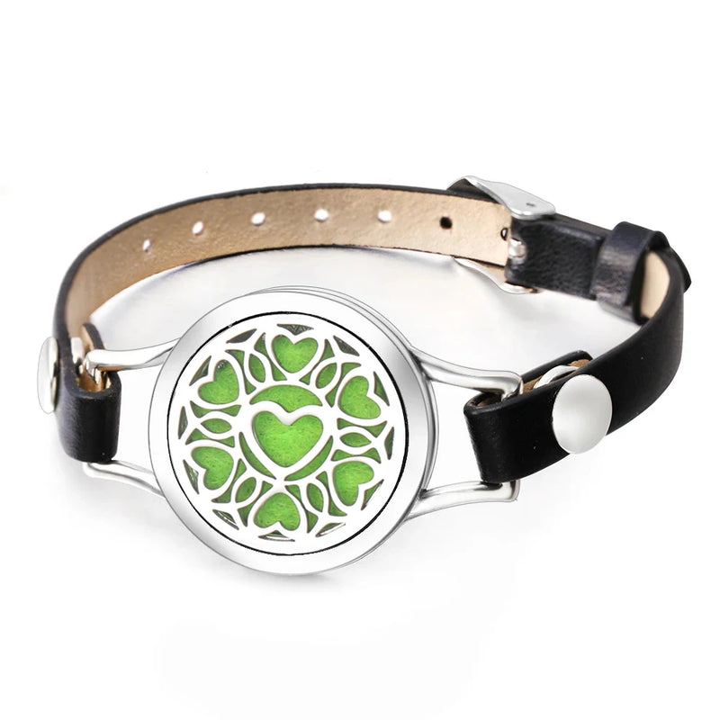Duftarmband Ätherisches Öl Parfüm Diffusor Medaillons Leder Armband