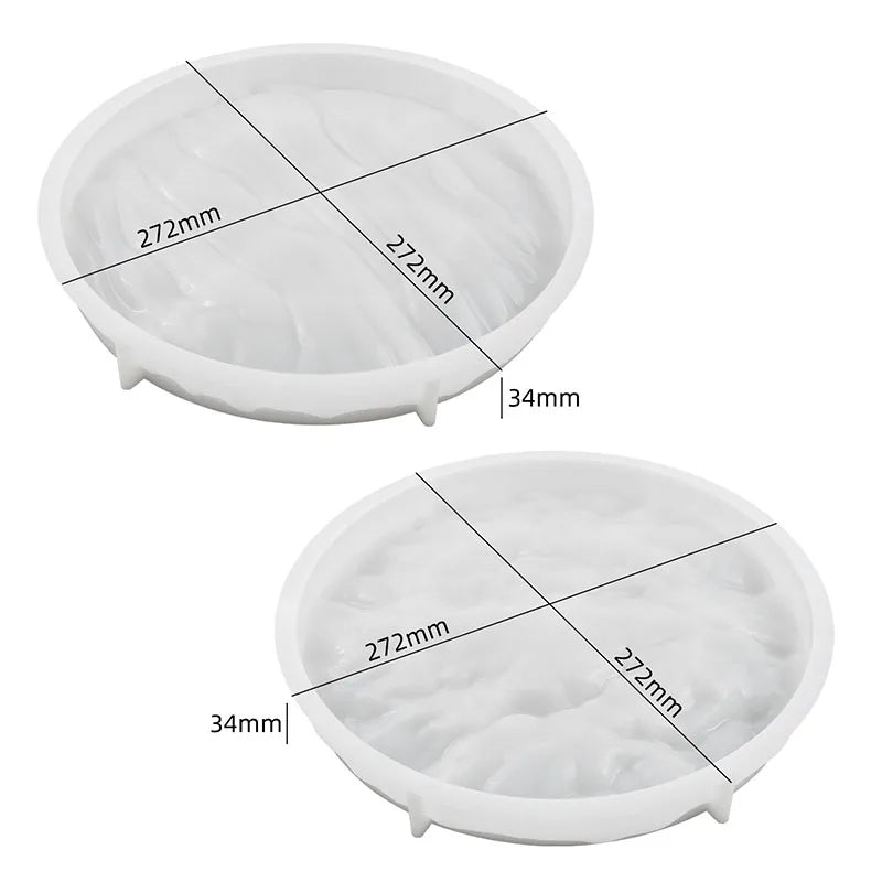 DIY Kristall Epoxidharz Form runde Welle Untersetzer Tablett Obst Platte Spiegel Silikon Form