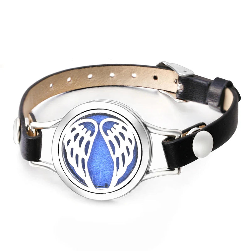 Duftarmband Ätherisches Öl Parfüm Diffusor Medaillons Leder Armband