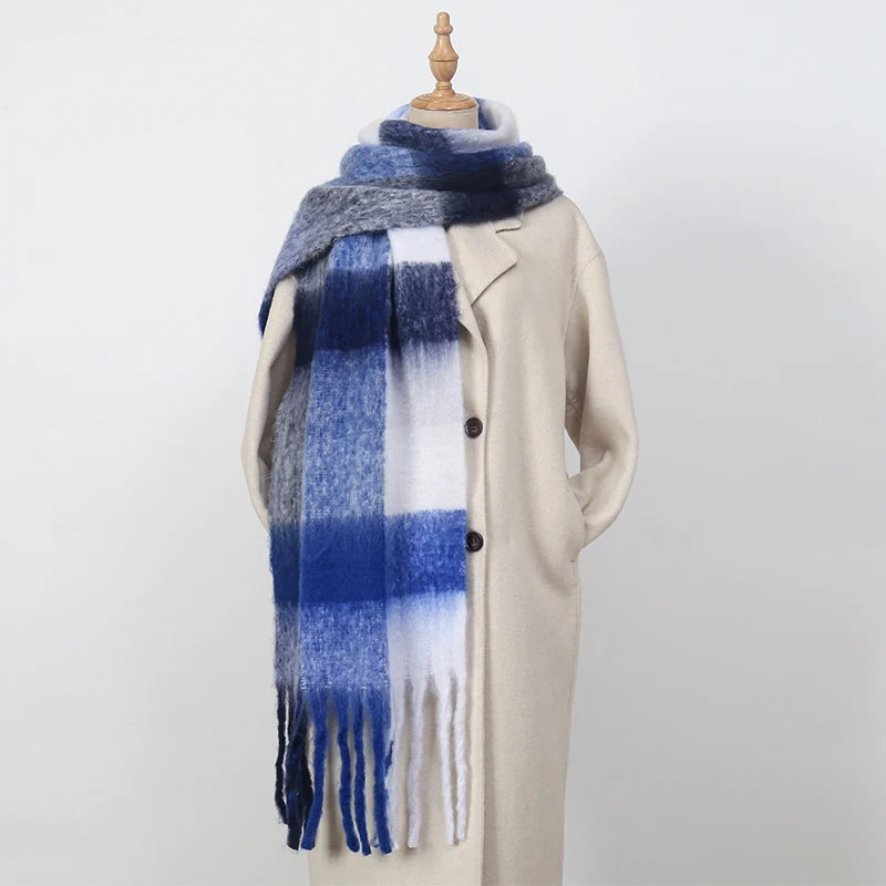 Warmer Kaschmir-Imitat Schal Langer Pashmina Foulard für Damen