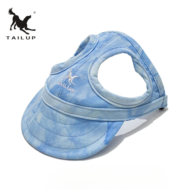 TAILUP Verstellbare Haustier Hundereise Baseballmütze, süße Sonnenkappe, Visiermütze mit Ohrlöchern