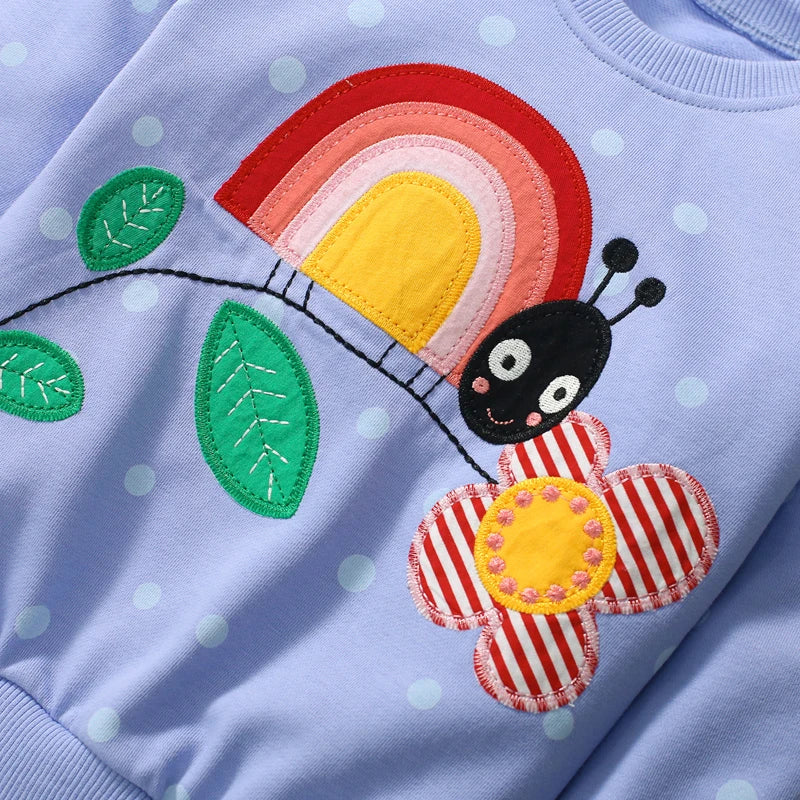 Little Maven Baby Girls Sweatshirt with Leggings Set Cotton Cartoon Rainbow Snail