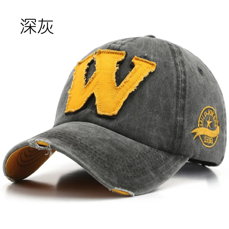 Unisex Baseball Caps Buchstaben W Stickerei Snapback Hip Hop Einstellbar Baumwolle