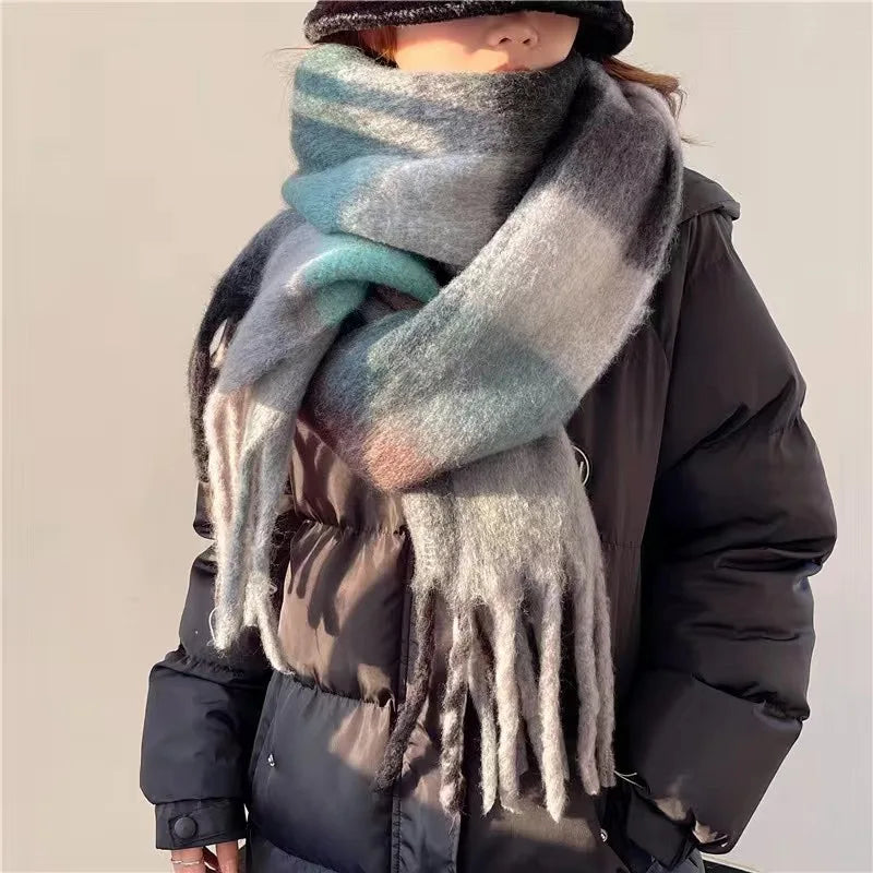 Warmer Kaschmir-Imitat Schal Langer Pashmina Foulard für Damen