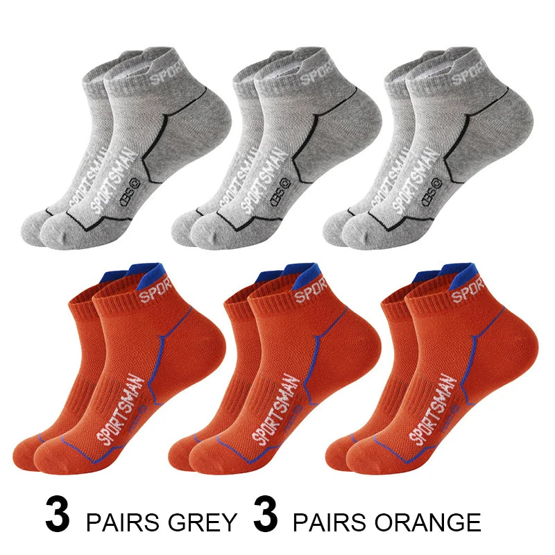 6 Paar Herren Sport Socken aus reiner Baumwolle dünne Outdoor-Sportarten atmungsaktive