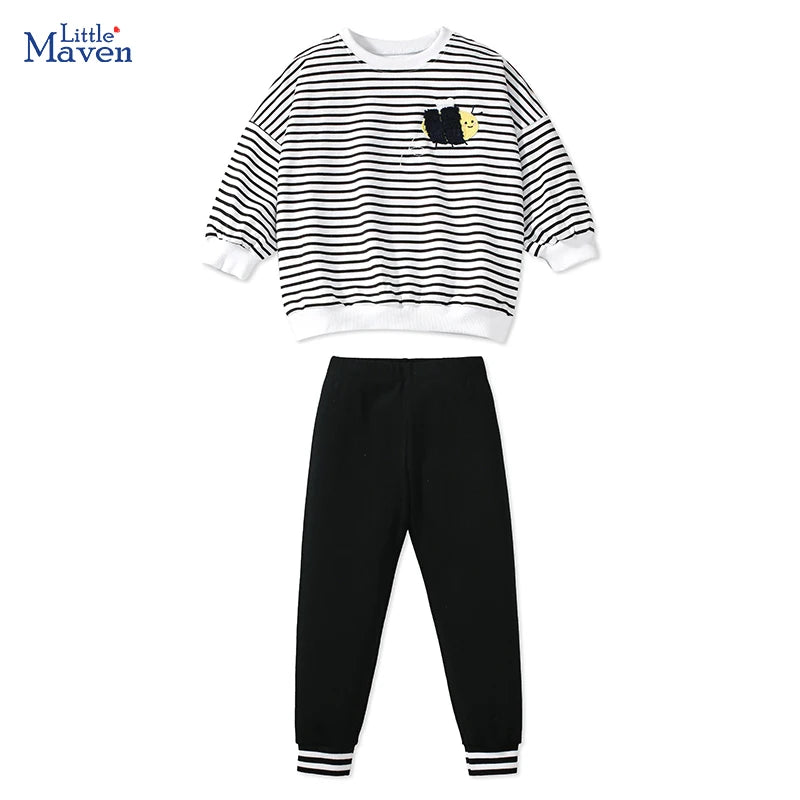 Little Maven Baby Mädchen bestickt Cartoon Bienen T-Shirts Top Leggings Set