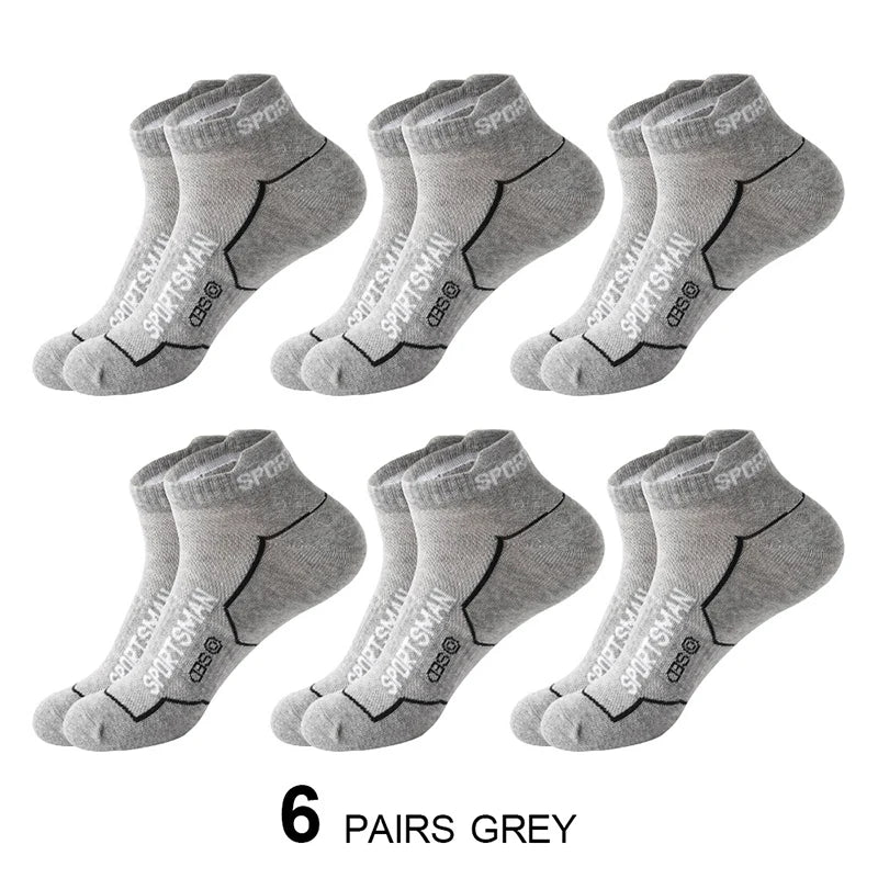 6 Paar Herren Sport Socken aus reiner Baumwolle dünne Outdoor-Sportarten atmungsaktive