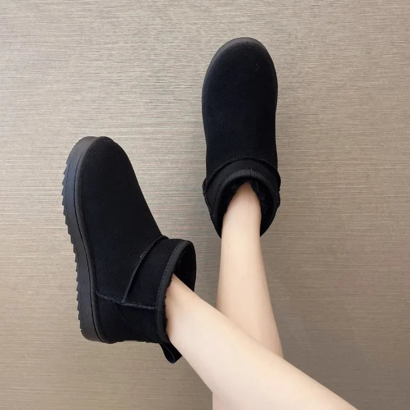 Damen kurze Slip-On Winter Boots