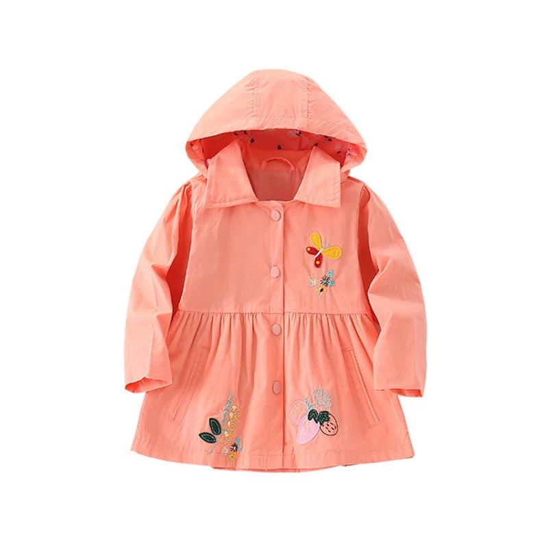 Little Maven Baby Girls Jacket Coat Embroidery Strawberry