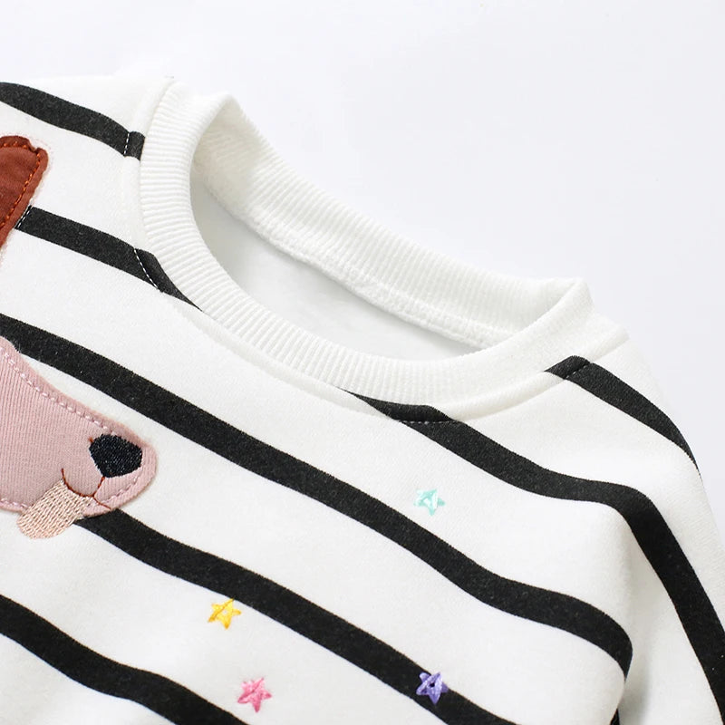 Little Maven Baby Mädchen Sweatshirt warmer Fleece Cartoon Hunde