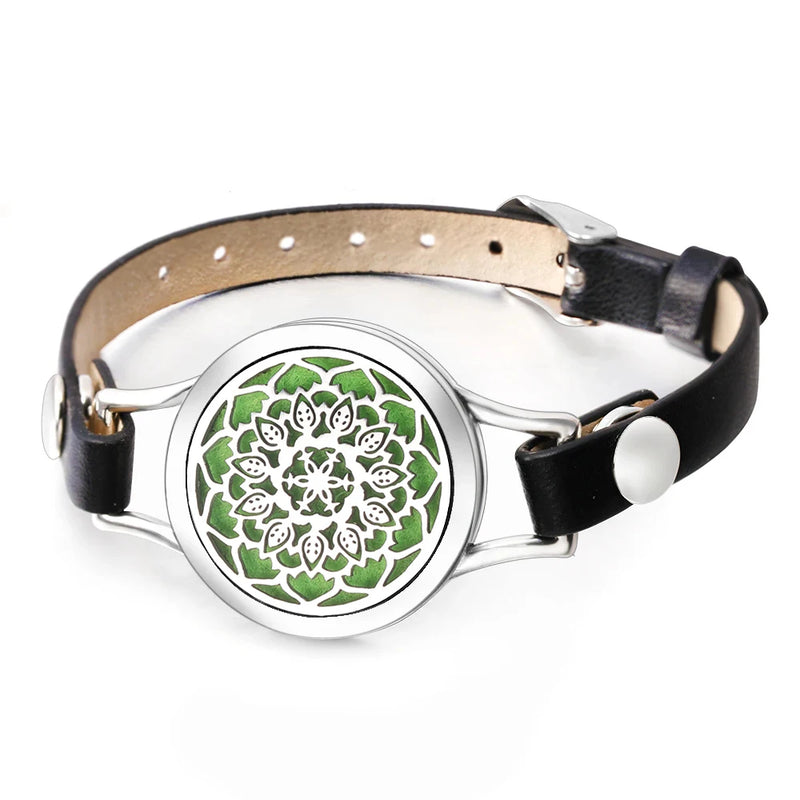 Duftarmband Ätherisches Öl Parfüm Diffusor Medaillons Leder Armband