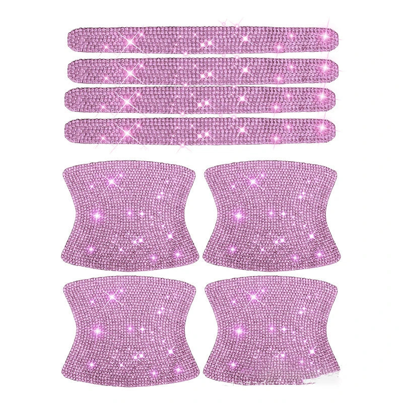 Car Door Handle Sticker Universal Rhinestone Crystal Glitter Door Handle Protection Sticker