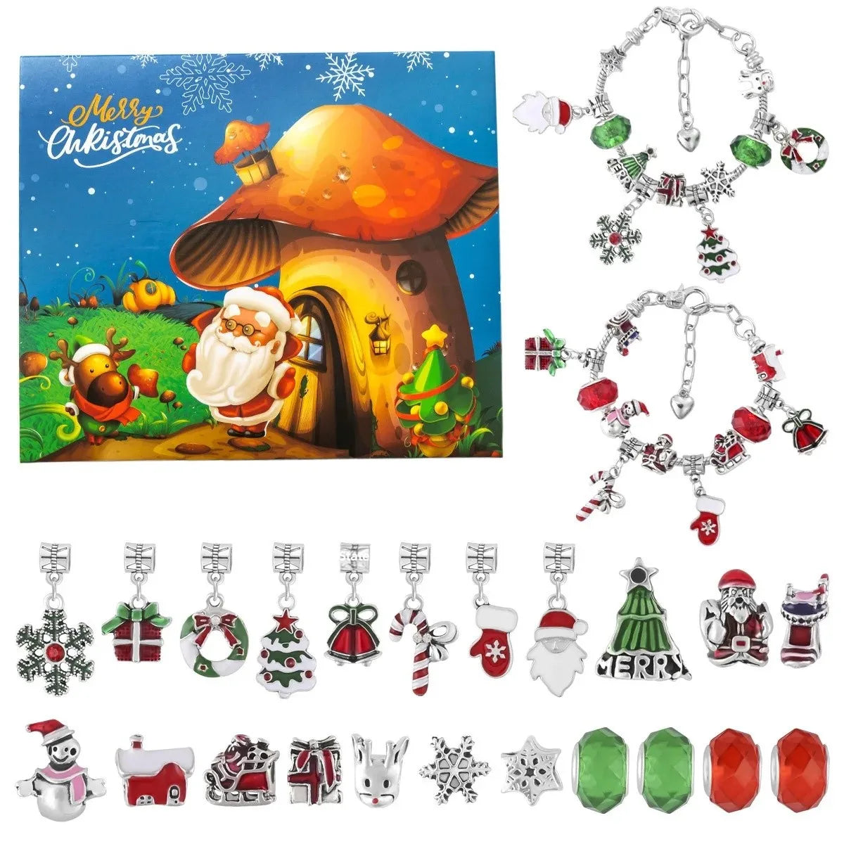 Christmas decorations Advent calendar 24-day countdown to the Christmas calendar Trendy jewelry set