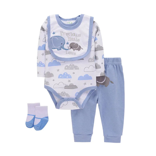 Little Maven Baby Strampler Set 4-teilig Baumwolle