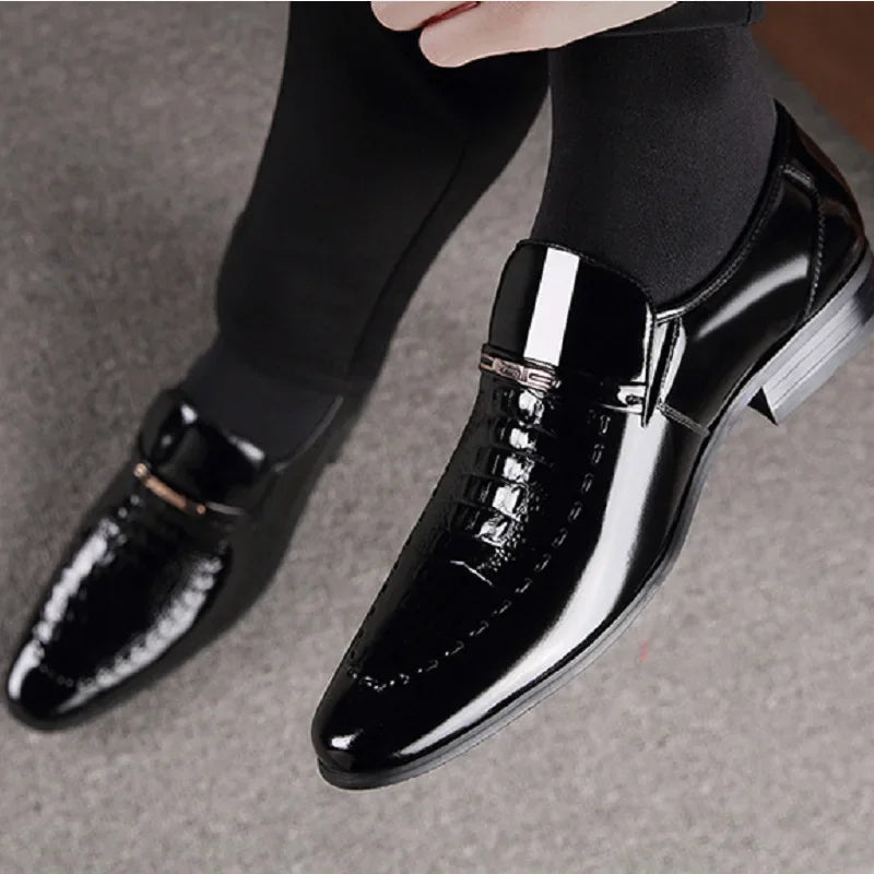 Herren Leder Lackleder Business Schuhe