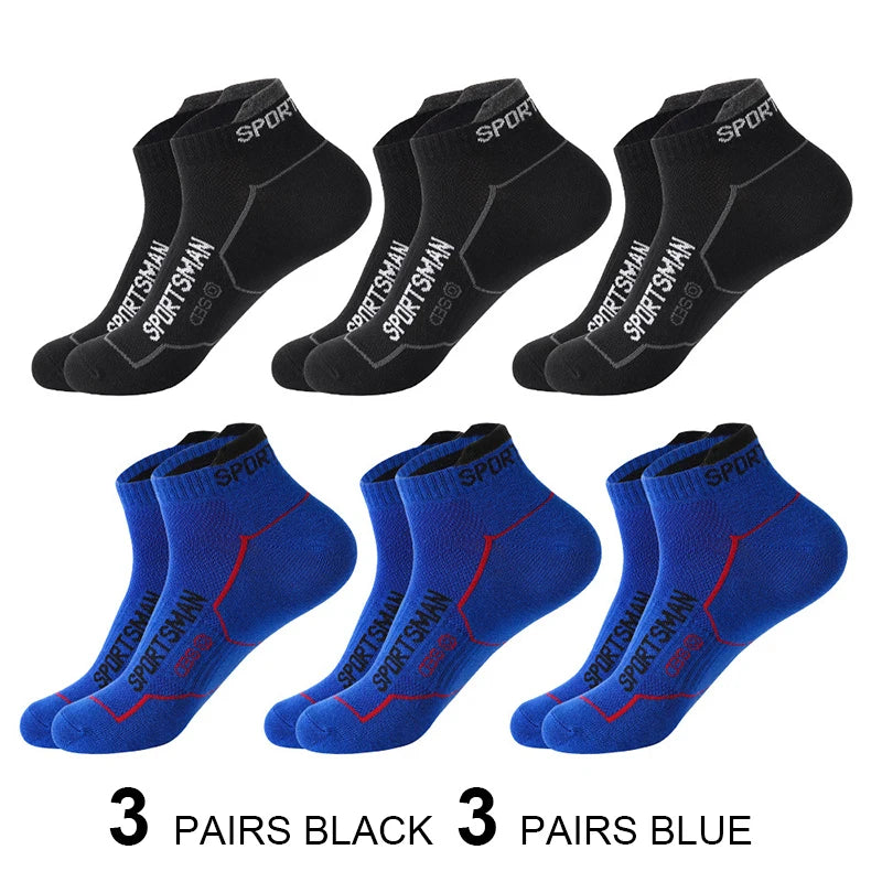 6 Paar Herren Sport Socken aus reiner Baumwolle dünne Outdoor-Sportarten atmungsaktive