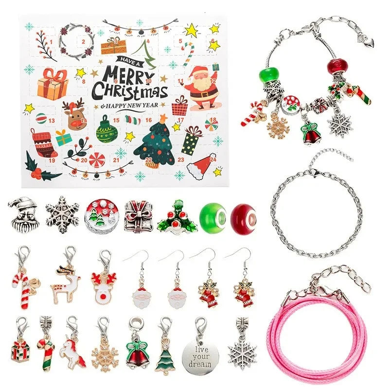 Christmas decorations Advent calendar 24-day countdown to the Christmas calendar Trendy jewelry set