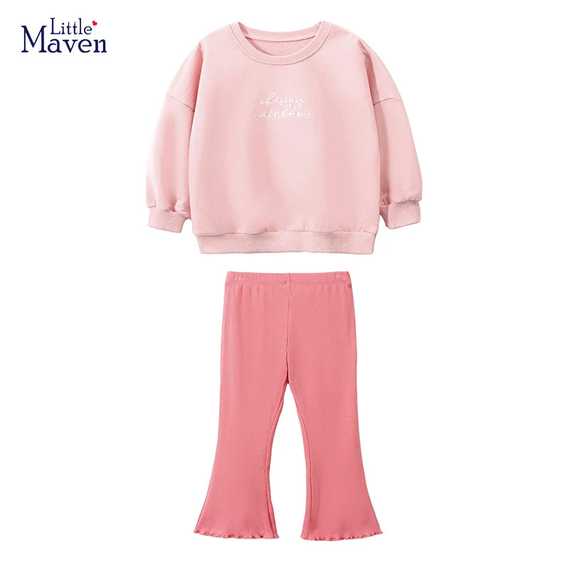 Little Maven Baby Mädchen Sweatshirt + Hose Set Baumwolle rosa pink