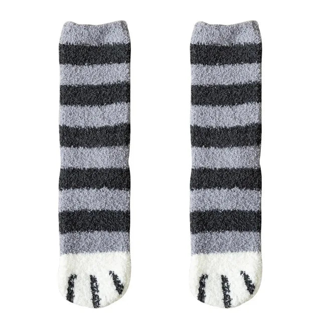 Plüsch Damen Socken Winter niedlichen Katzen Pfote Cartoon Baumwolle super weich