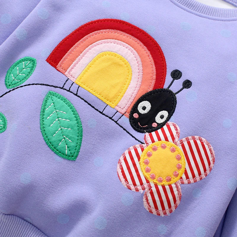 Little Maven Baby Mädchen Sweatshirt warmer Fleece Cartoon Schnecke
