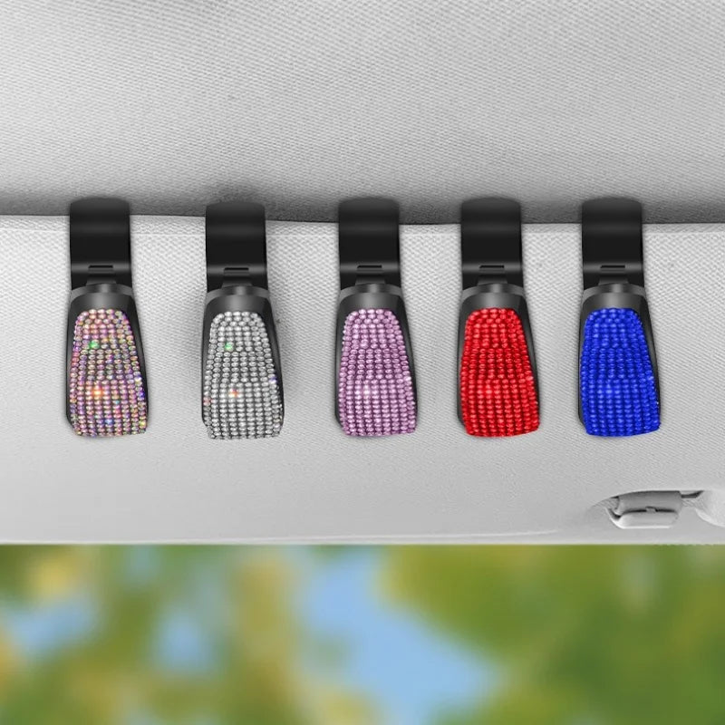 Auto Brillen- Kartenhalter für Sonnenblende, Universal Halterung Strass