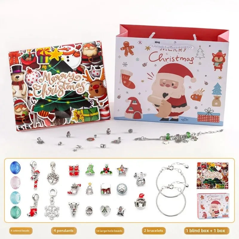 Christmas decorations Advent calendar 24-day countdown to the Christmas calendar Trendy jewelry set