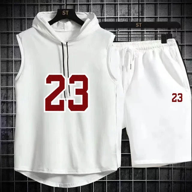 Zweiteiliges lässiges Sommer T-Shirt + Shorts Set für Herren Sportanzug