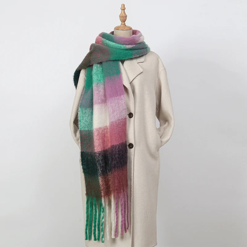 Warmer Kaschmir-Imitat Schal Langer Pashmina Foulard für Damen