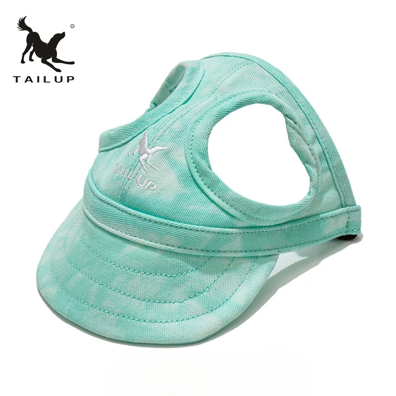 TAILUP Verstellbare Haustier Hundereise Baseballmütze, süße Sonnenkappe, Visiermütze mit Ohrlöchern