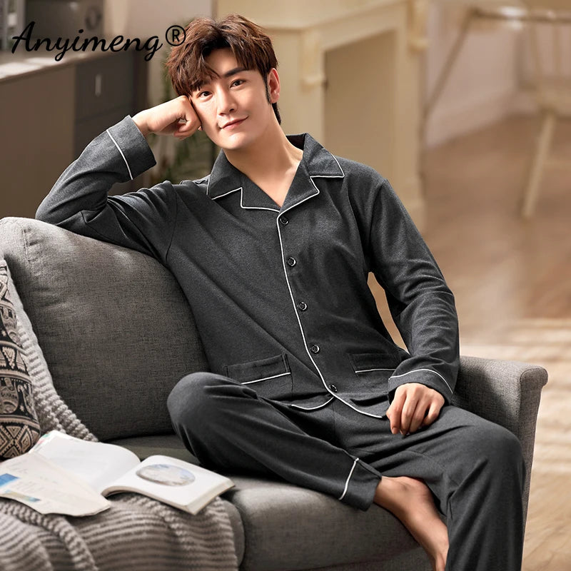 Übergrößen Herren Pyjamas Männer Loungewear Schlafanzug