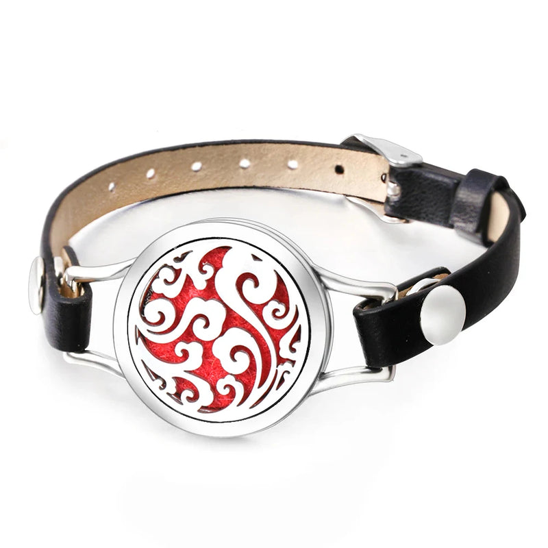 Duftarmband Ätherisches Öl Parfüm Diffusor Medaillons Leder Armband