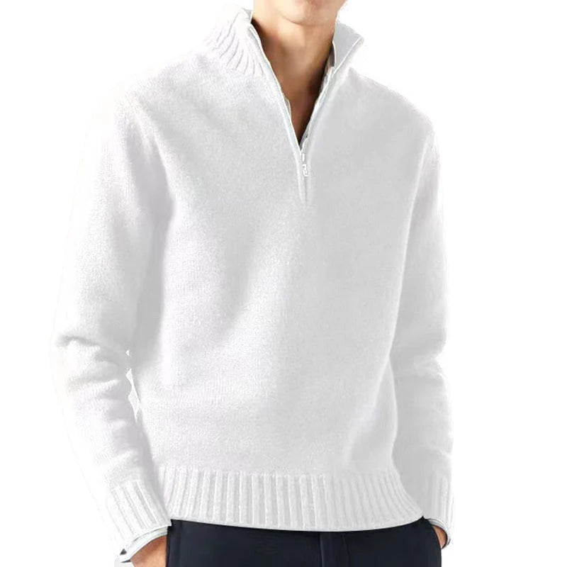Herren Pullover mit Stehkragen einfarbig