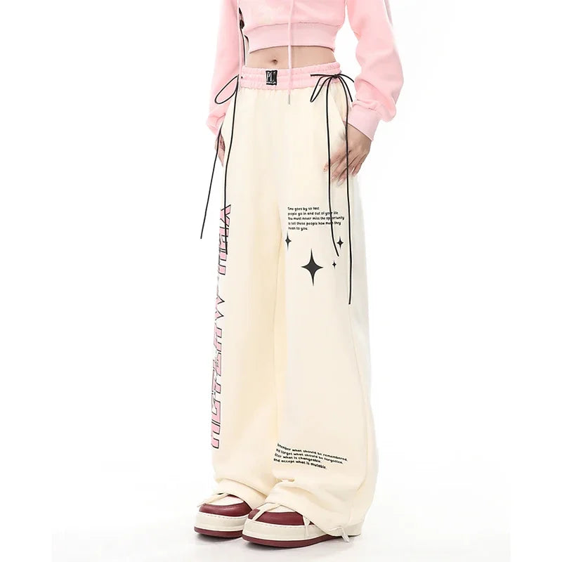 Korean high waist pants streetwear jogging pants women hip hop