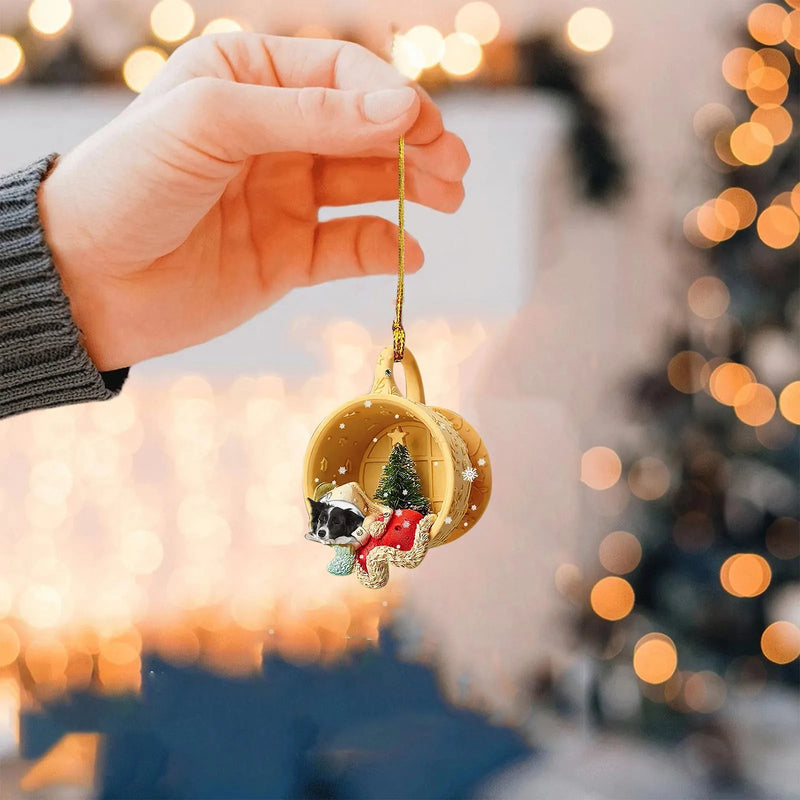 Weihnachten Weihnachtsbaum Deko Acryl Hund