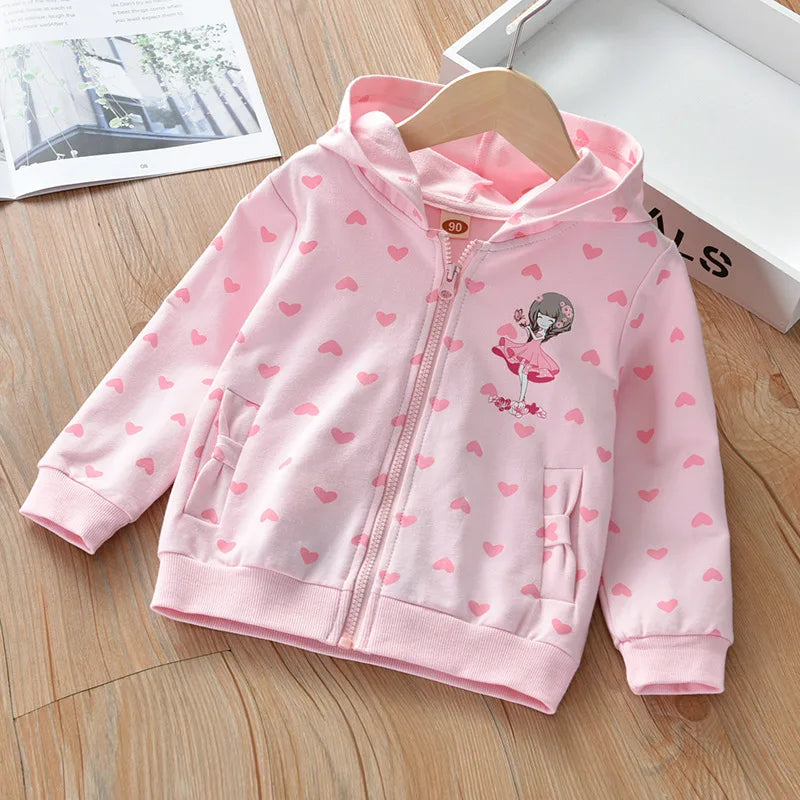 Little Maven Baby Mädchen Jacke Cartoon Herzen